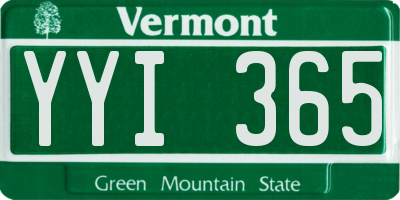 VT license plate YYI365