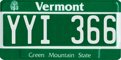 VT license plate YYI366