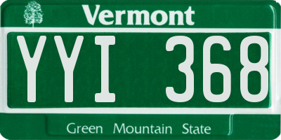 VT license plate YYI368