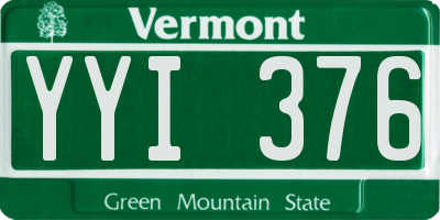 VT license plate YYI376