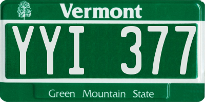 VT license plate YYI377