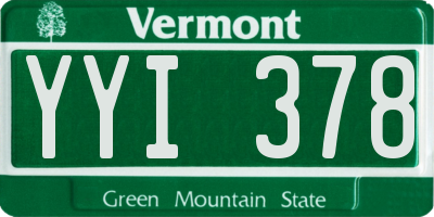 VT license plate YYI378