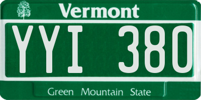 VT license plate YYI380