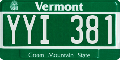 VT license plate YYI381