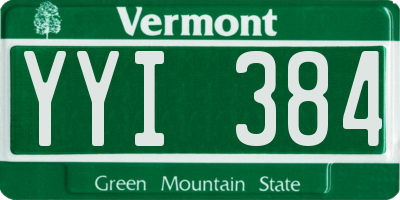 VT license plate YYI384