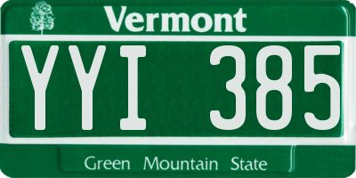 VT license plate YYI385
