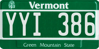 VT license plate YYI386