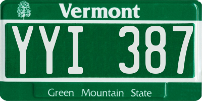 VT license plate YYI387