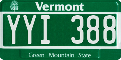 VT license plate YYI388