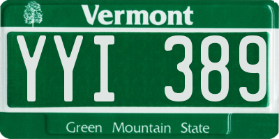 VT license plate YYI389