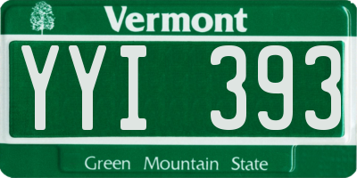 VT license plate YYI393