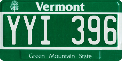 VT license plate YYI396
