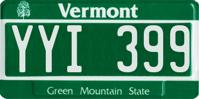 VT license plate YYI399