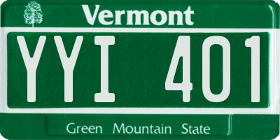 VT license plate YYI401