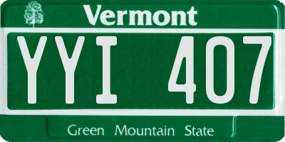 VT license plate YYI407