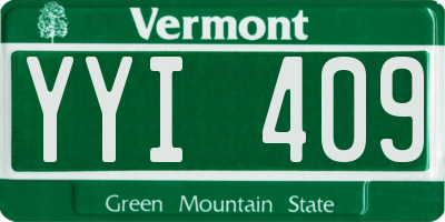 VT license plate YYI409