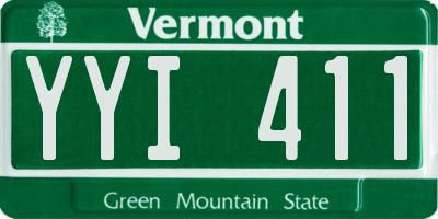 VT license plate YYI411