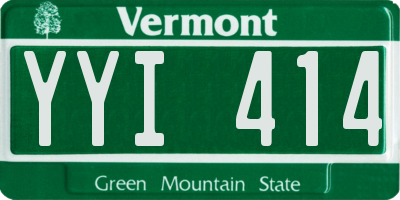 VT license plate YYI414