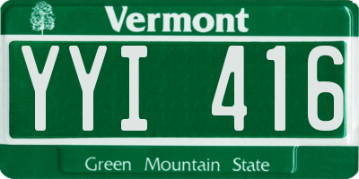 VT license plate YYI416