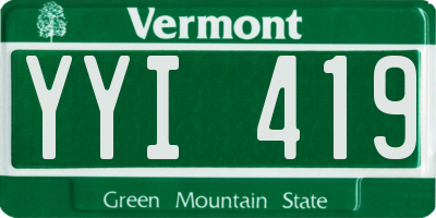 VT license plate YYI419