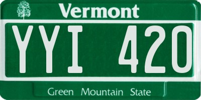 VT license plate YYI420