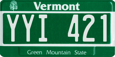 VT license plate YYI421