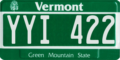 VT license plate YYI422