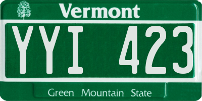 VT license plate YYI423