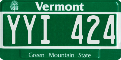 VT license plate YYI424