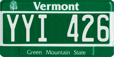 VT license plate YYI426