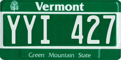 VT license plate YYI427