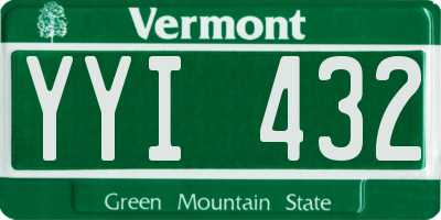 VT license plate YYI432