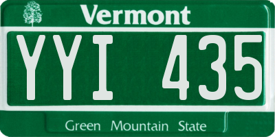 VT license plate YYI435