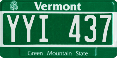 VT license plate YYI437