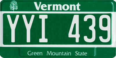 VT license plate YYI439