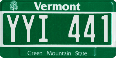 VT license plate YYI441