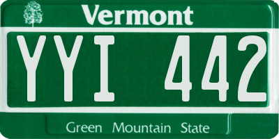VT license plate YYI442