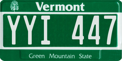 VT license plate YYI447
