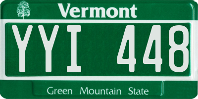 VT license plate YYI448