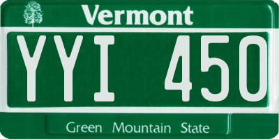 VT license plate YYI450