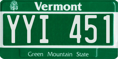 VT license plate YYI451