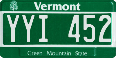 VT license plate YYI452