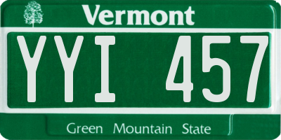 VT license plate YYI457