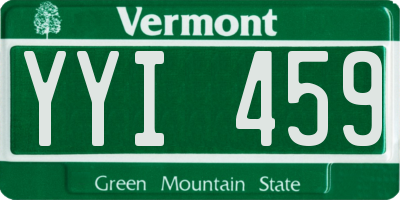 VT license plate YYI459