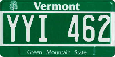 VT license plate YYI462