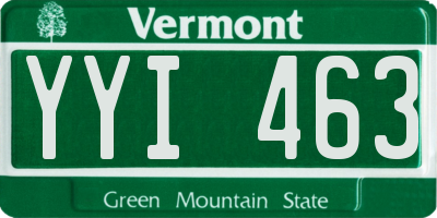 VT license plate YYI463