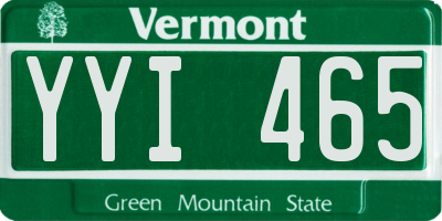 VT license plate YYI465