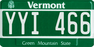 VT license plate YYI466