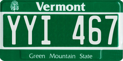 VT license plate YYI467