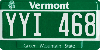 VT license plate YYI468